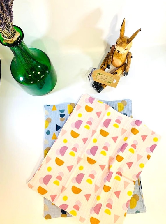 Reusable Make-Up Organic Muslin Face Cloth - GOTS Certified Fabric - Individual or Set of 2 - Handmade UK - Ecp Friendly Perfect Gift
