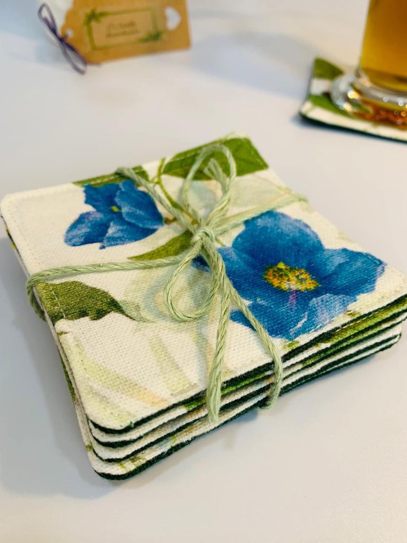 Handmade Cotton Coasters for hot drinks washable reusable Etsy