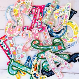 Liberty Fabric Embroidered Letter Patch: Iron-On or Sew-On