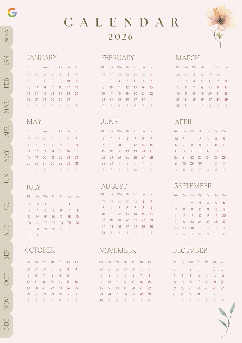 2026 Floral Digital Planner for iPad | Hyperlinked PDF for Goodnotes ...
