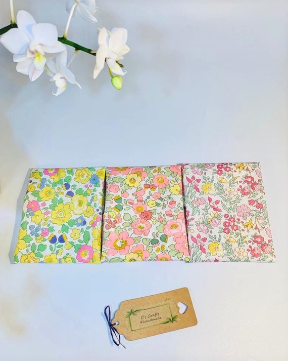 Organic Handkercief Liberty London - Handmade  - Betsy Tana Lawn™ Cotton GOTS certification-Eco Friendly - Gift Women/Men/Wedding  UK