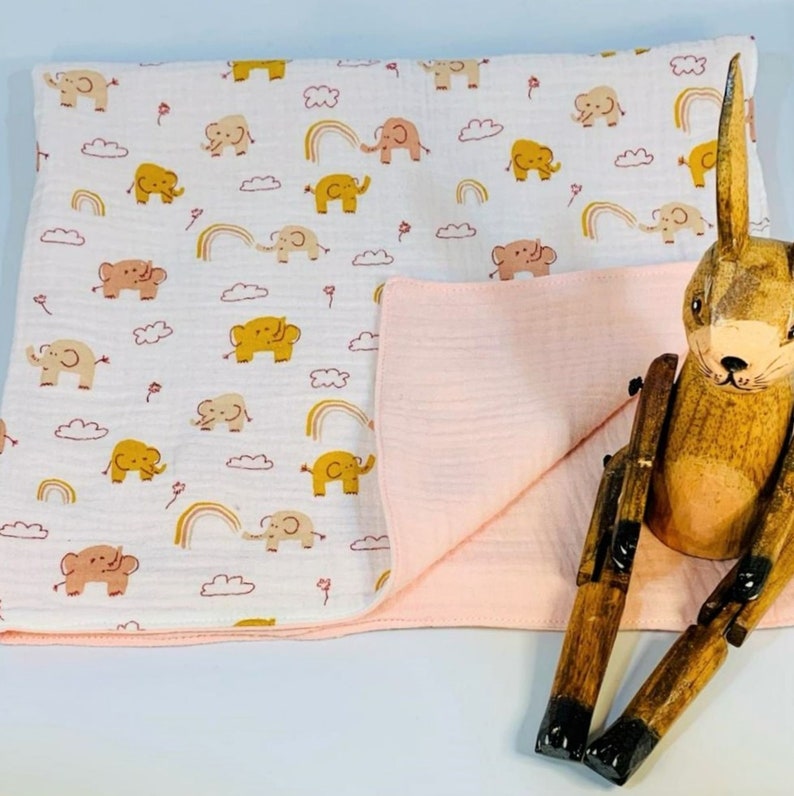100% Organic Cotton Muslin Baby Burp Cloth/Comfort blanket - Handmade - Perfect baby Gift bild 8