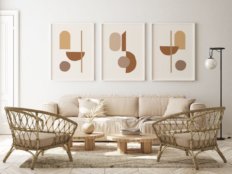 Bedroom Wall Art Set of 3 Gallery Wall Abstract Art Bedroom Etsy