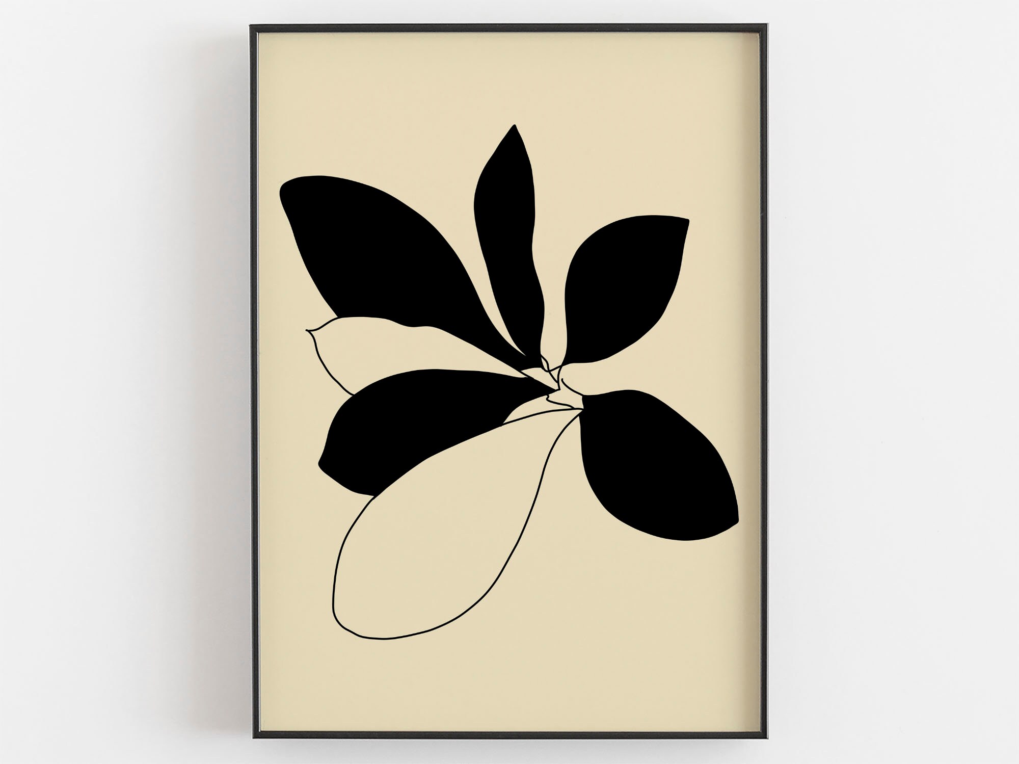 Flower Line Art Print Minimalist Flower Print Botanical Wall Etsy