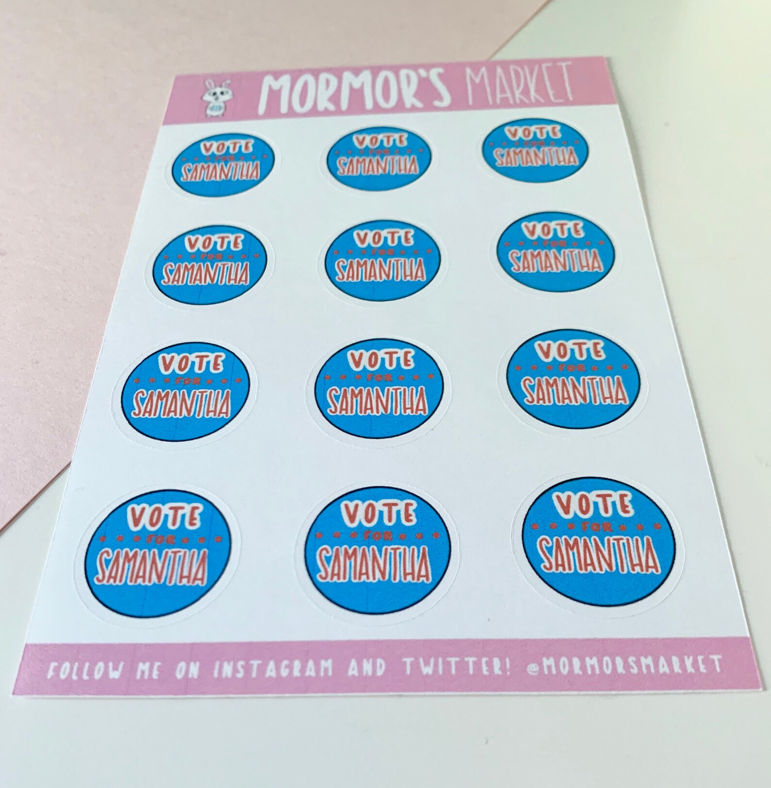 Custom Vote For Stickers School Election Stickers Custom Etsy