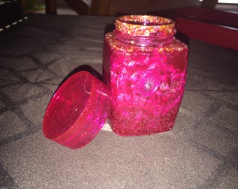 red pink and silver glass Serving TrayDecorative Trayrolling tray:Made of Pure Resin and Crushed Glass Deep red and pink