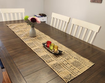 Mud Cloth Table Runner Décor Boho Table Linen Ethnic Housewarming