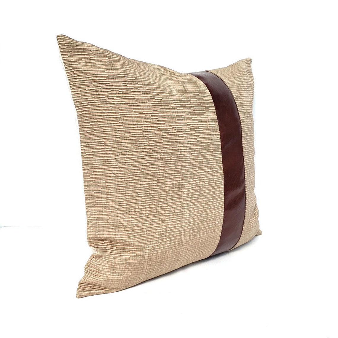 Golden Brown Pillow Cover Throw Pillow Cover With Leather Etsy