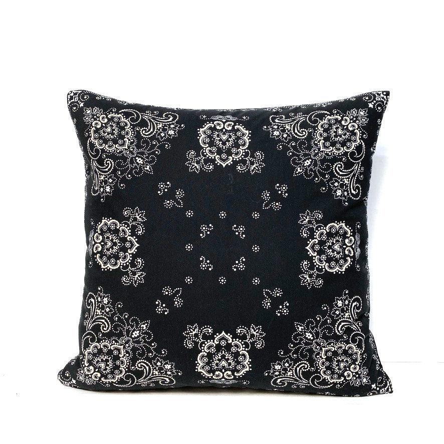 Bandana Fabric Black and White Bandana Bandana Fabric Etsy