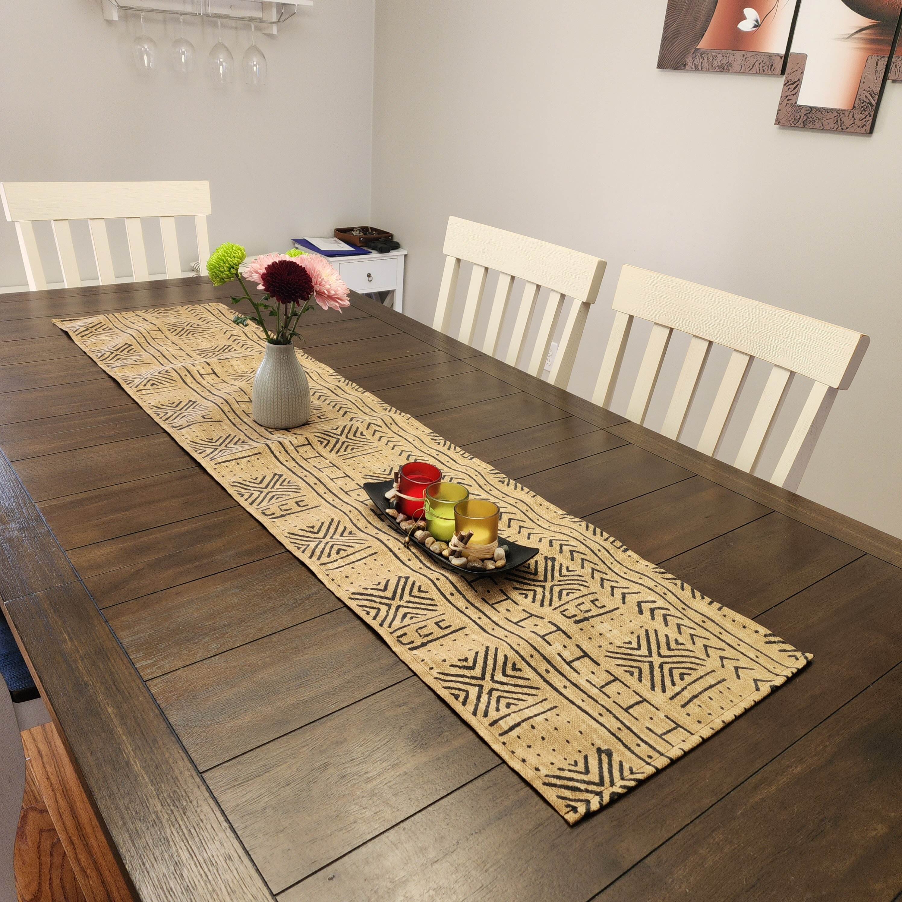 Mali Mudcloth Print Table Runner, Table Runner, Mudcloth Print Table