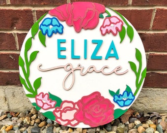 Personalized 3D Wood Nursery Name Sign | Wood Nursery Sign | Baby's Room Sign | Kid's Room Sign | Baby Shower Gift | Custom Name Wall Sign