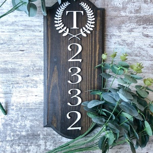 Wooden House Number Sign, House Numbers, Wooden Door Sign, Address Sign, Wood Address Plaque image 6