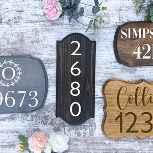 Wooden House Number Sign, House Numbers, Wooden Door Sign, Address Sign, Wood Address Plaque image 2
