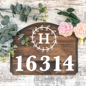 Wooden House Number Sign, House Numbers, Wooden Door Sign, Address Sign, Wood Address Plaque image 1