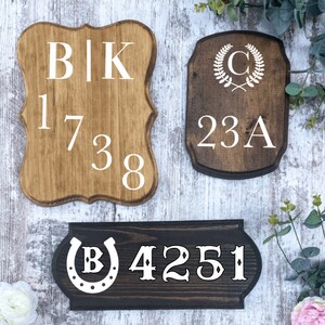 Wooden House Number Sign, House Numbers, Wooden Door Sign, Address Sign, Wood Address Plaque image 3