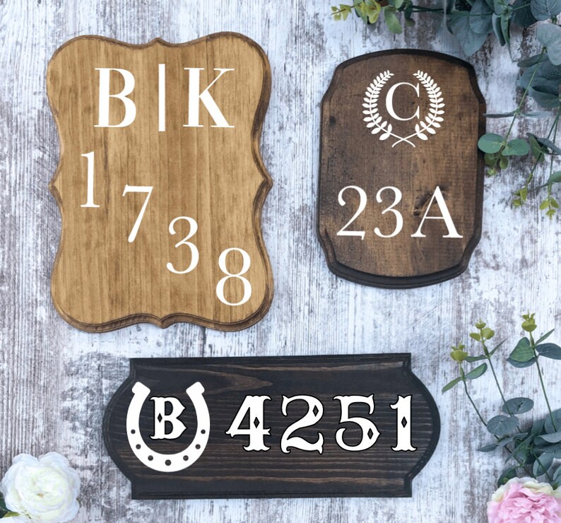 Wooden House Number Sign, House Numbers, Wooden Door Sign, Address Sign, Wood Address Plaque image 3