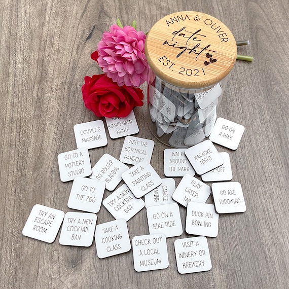 Custom Date Jar Date Night Ideas Couple's Gift Valentine's Day Gift Quality  Time Ideas Anniversary Gift Wedding Gift Love 