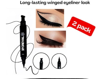 Black Winged Eyeliner Stamp: Waterproof Makeup Pen 2 pieces