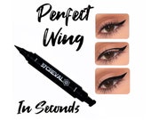 2 In 1 Double Sided Wing Stamp Waterproof Liquid Eyeliner Pen Easy Eye Makeup