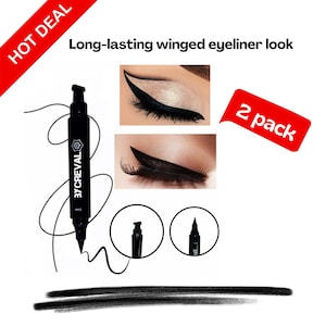 Black Winged Eyeliner Stamp: Waterproof Makeup Pen (Pack of 2)