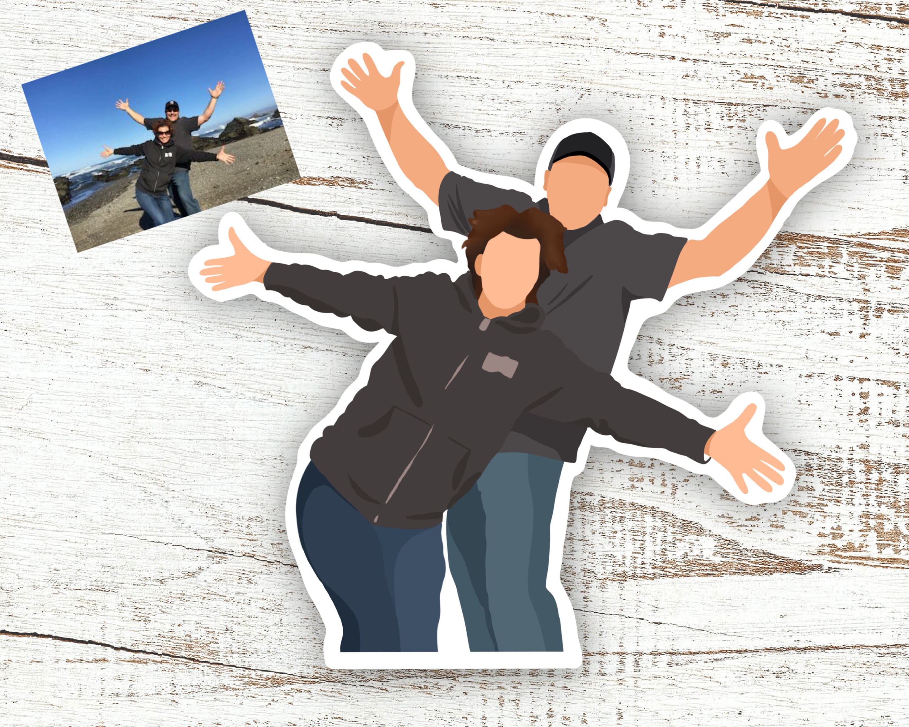 6 Pack of Custom Die Cut Portrait Stickers Or Etsy