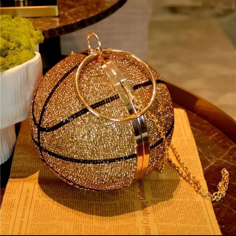 Basketball Rhinestone Round Basketball Purse basketball wives Etsy