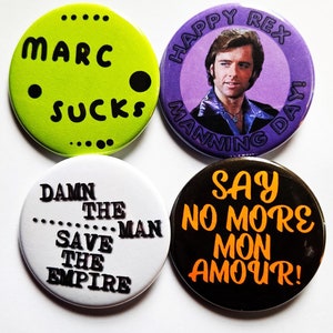 Cult Movie Buttons Magnets & Bottle Openers. set 04
