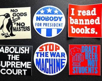 Vintage Reproduction Political Vinyl Stickers 3inch