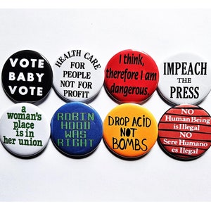 Vintage Reproduction Buttons Magnets & Bottle Openers. Political set 13