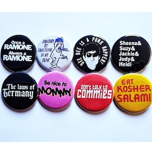 Classic Punk Rock Buttons Magnets & Bottle Openers. set 11
