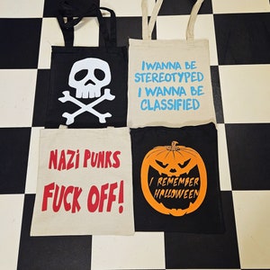 Bolsas de lona. Set punk de 4 piezas.