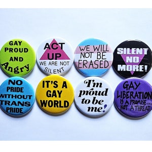 Vintage Reproduction Buttons Magnets & Bottle Openers. Pride Set 05