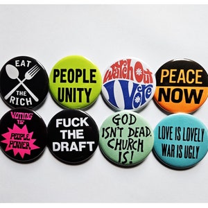 Vintage Reproduction Buttons Magnets & Bottle Openers. Political set 06