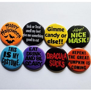 Vintage Reproduction Buttons Magnets & Bottle Openers. Halloween set 01