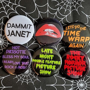 Cult Movie pinback Buttons & Bottle Openers. Set 4