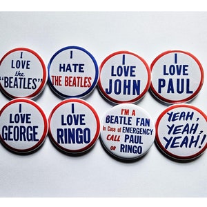Classic Rock n Roll Buttons Magnets & Bottle Openers. set 02
