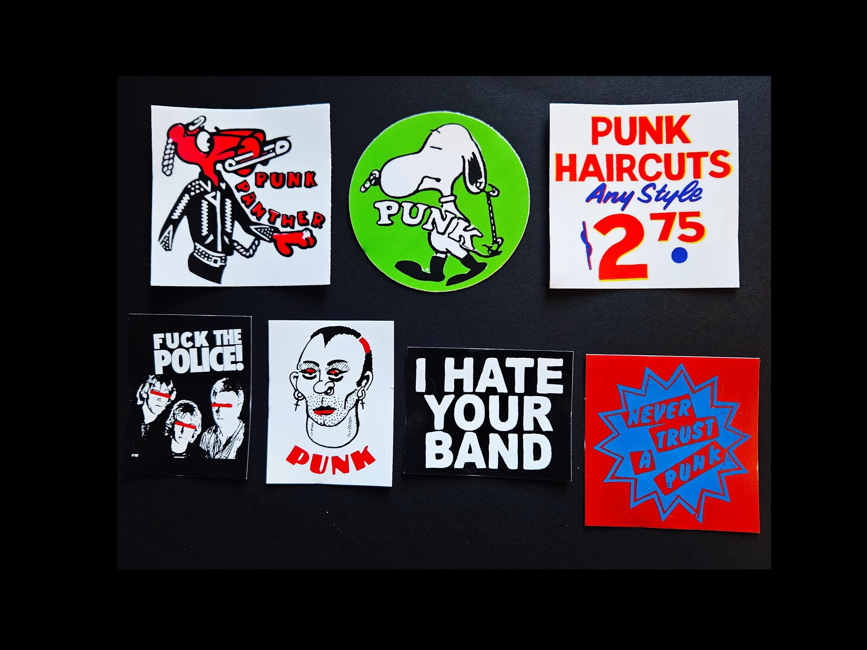 Vintage Reproduction Punk Rock Vinyl Stickers