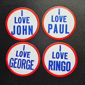 Vintage Reproduction Classic Rock n Roll Vinyl Stickers. 3 inch