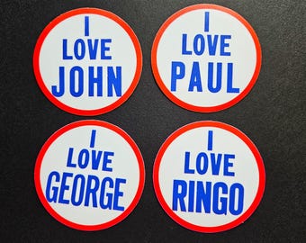 Vintage Reproduction Classic Rock n Roll Vinyl Stickers. 3 inch