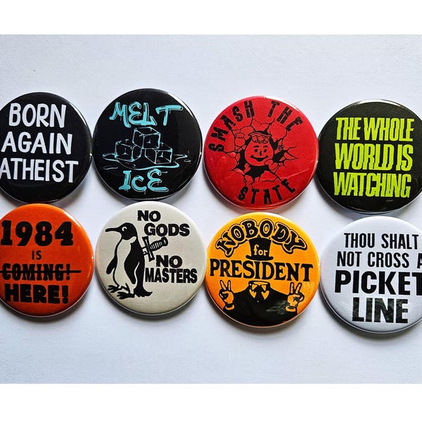 Vintage Reproduction Buttons Magnets & Bottle Openers. Political set 16