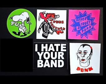 Vintage Reproduction Punk Rock Vinyl Stickers