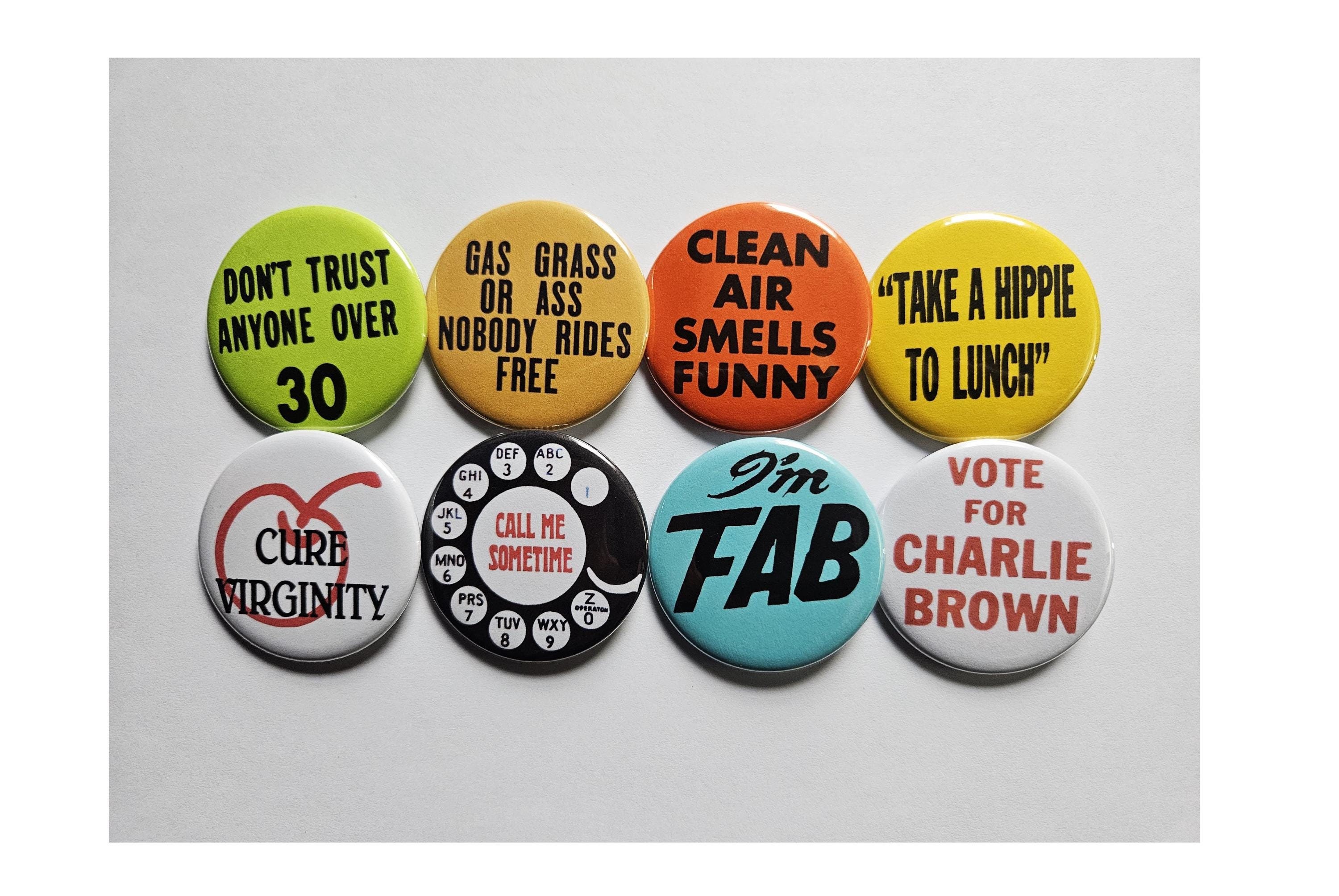 Vintage Reproduction Buttons Magnets & Bottle Openers. Set 23
