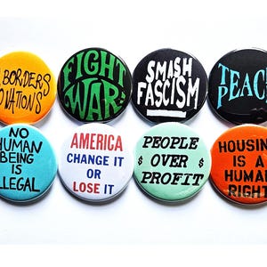 Vintage Reproduction Buttons Magnets & Bottle Openers. Political set 17