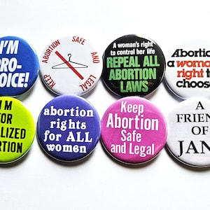 Vintage Reproduction Buttons Magnets & Bottle Openers. Feminist Set 01