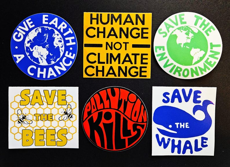 Environmental Vintage Reproduction Vinyl Stickers 3inch - Etsy