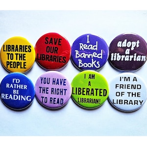 Vintage Reproduction Buttons Magnets & Bottle Openers. Libraries set 01