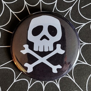 Classic Punk Rock Reproduction pinback Buttons & Bottle Openers. set 8 Skull