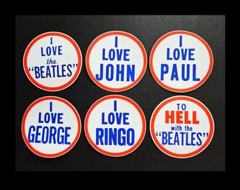 Vintage Reproduction Classic Rock n Roll Vinyl Stickers. 3 inch