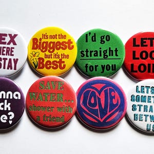 Vintage Reproduction Buttons Magnets & Bottle Openers. Set 06