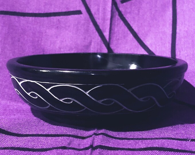 Celtic Knot Bowl Black Soapstone Smudge Bowl Witch Altar Etsy